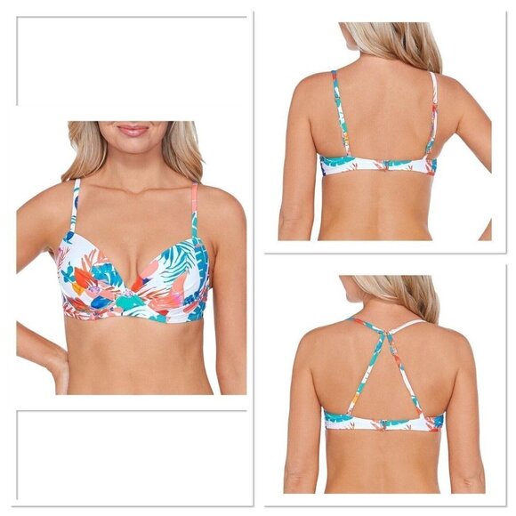 Raisins Juniors' Printed Moonshadow Underwire Bikini Top - Riviera Maya Multi L‎ - Picture 1 of 12